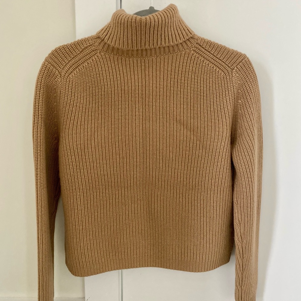 NWT Jenni Kayne Cropped Turtleneck in Camel, size S
